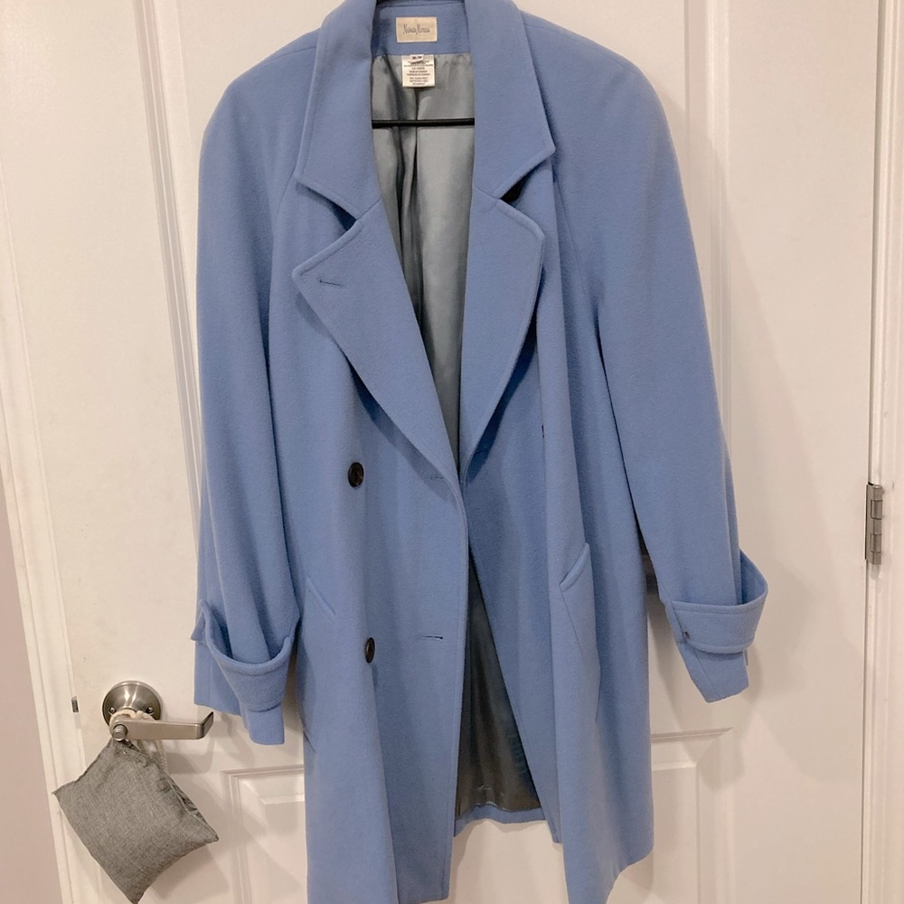 Medium, Sky blue, Neiman Marcus, Coat